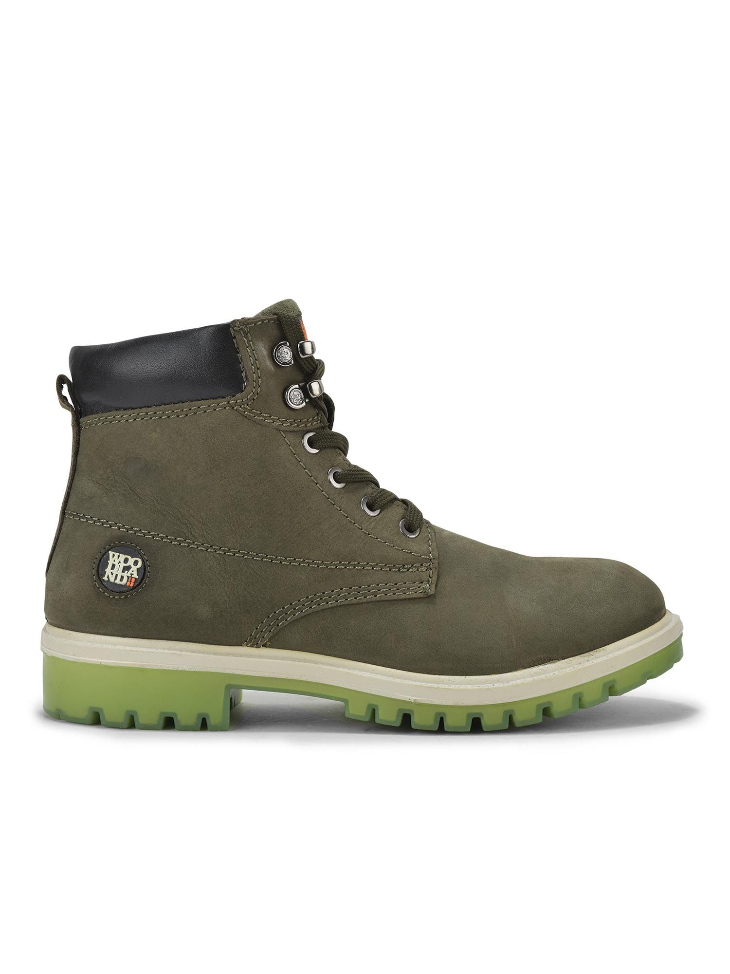 Buy WOODLAND Mens Olive Green High Top Casual Boots Online