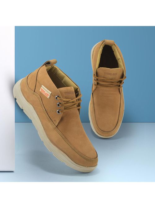WOODLAND Mens Camel Tan Casual Chukka Boots