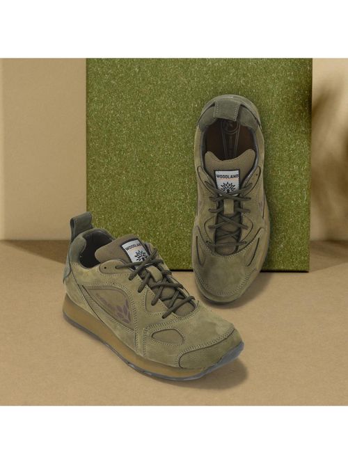 Buy WOODLAND Mens Olive Green Casual Sneakers Online