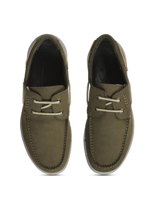 Buy WOODLAND Mens Olive Green Boat Shoes Online