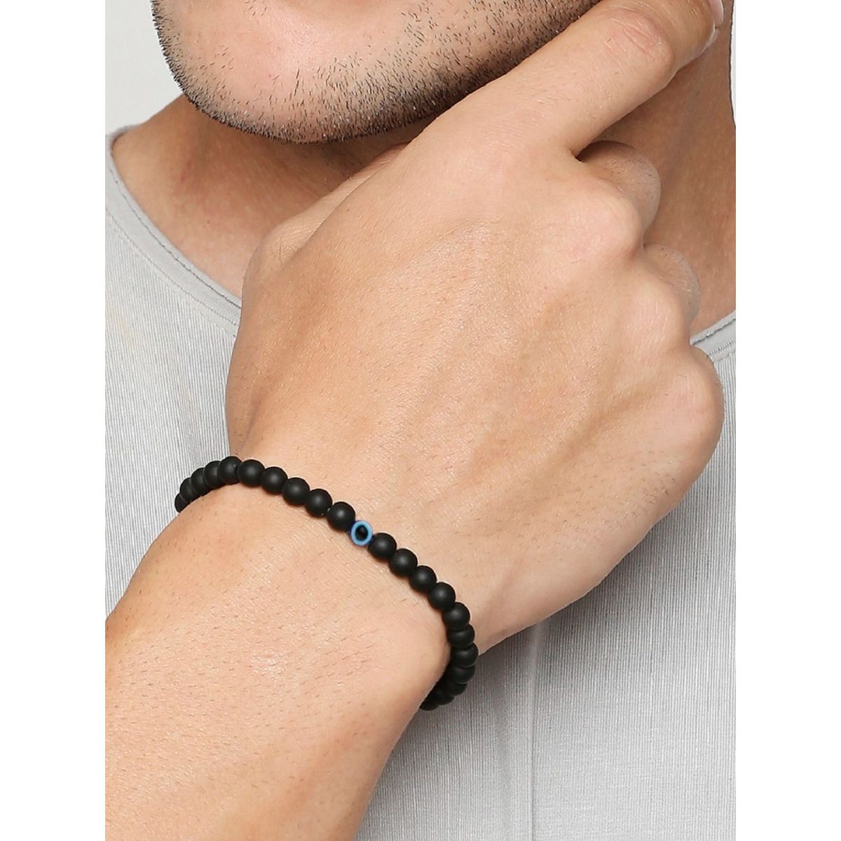 Buy Jewel string black satin adjustable Bracelet for men at Amazonin