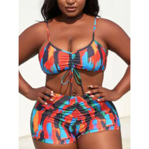 Buy WomanLikeU Multi-Colored Plus Size Bikini Top and Bikini