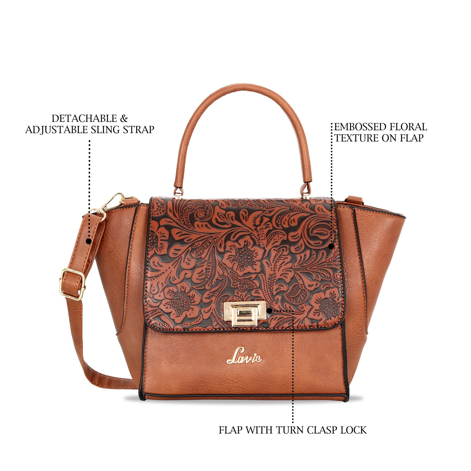 Lavie Brown Solid/plain Handbags Buy Lavie Brown Solid/plain Handbags