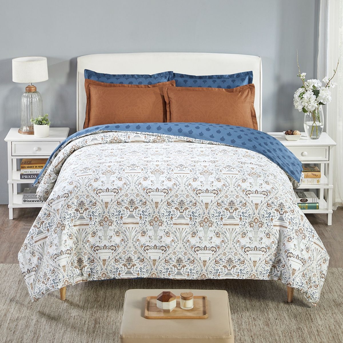 Trident Beautiful Beginnings King Bedsheet 4 Pillow Covers 1 Duvet