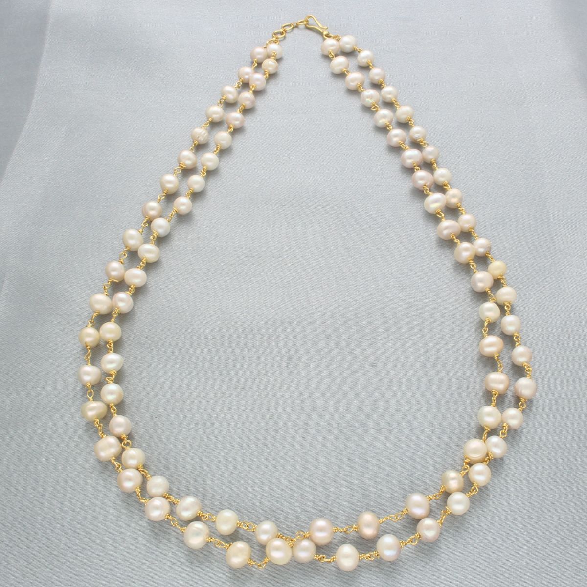 Sri Jagdamba Pearls Pearls Lolita 2 Lines Pearl White Necklace: Buy Sri ...