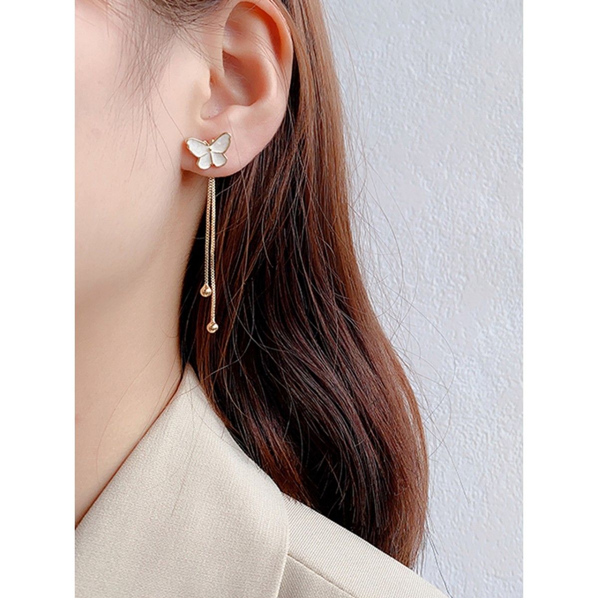 Lucille long chain earrings – Souvenirs de Pomme-happymobile.vn