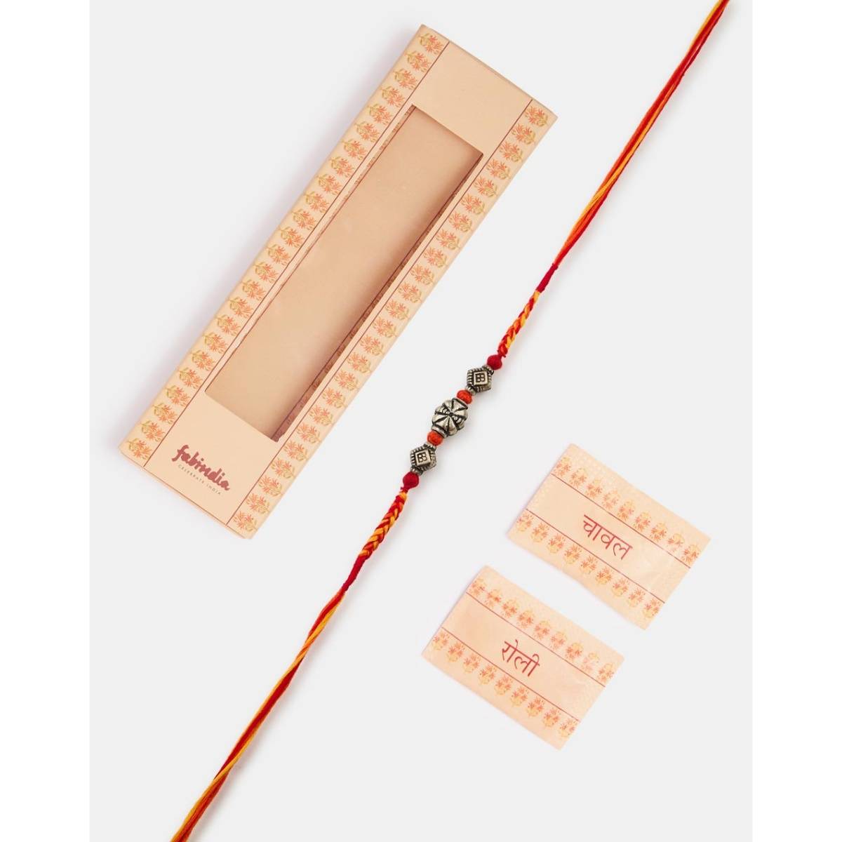 Fabindia Multi-Color Metal thread Rakhi with Roli Chawal