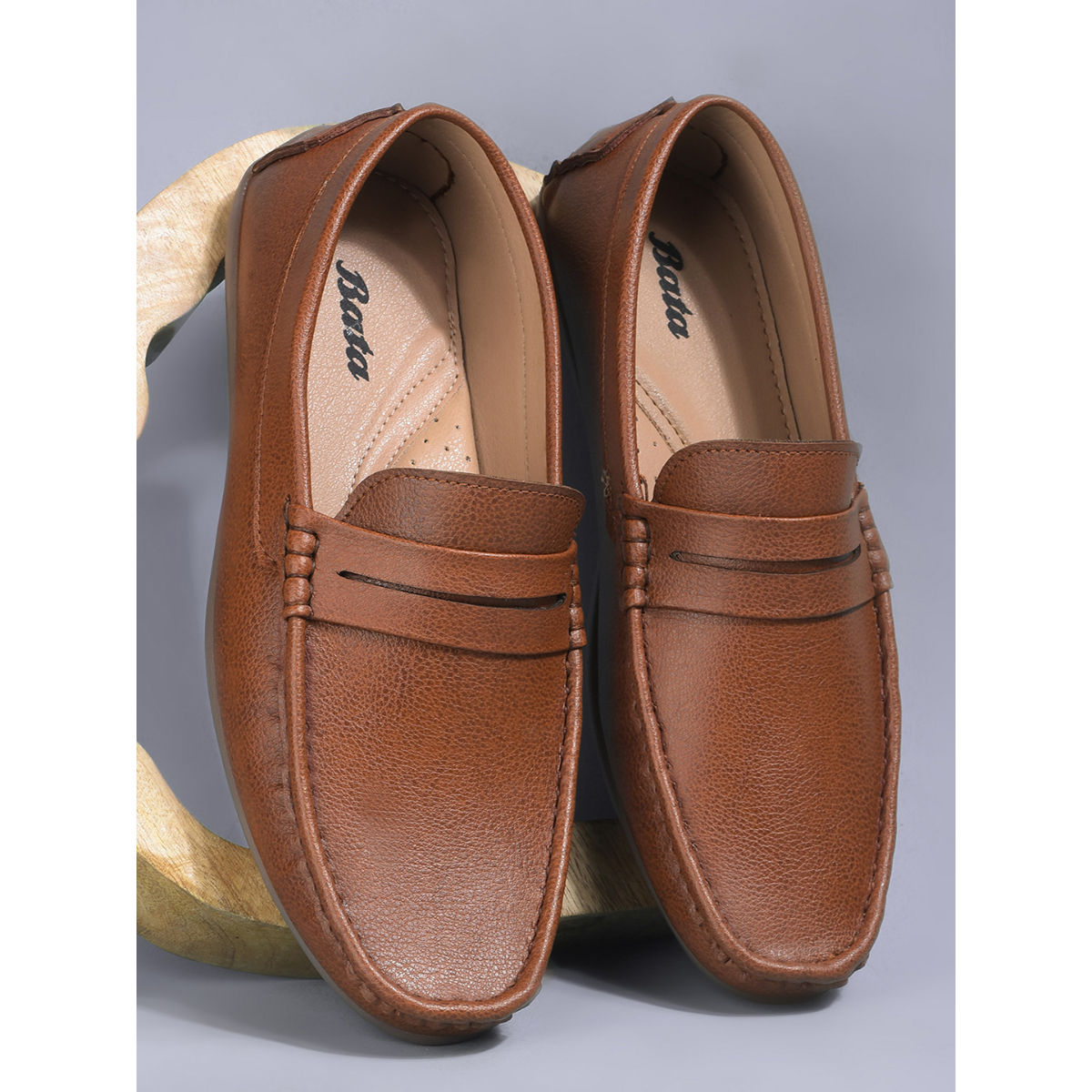Buy Bata Men Casual Round Toe Loafers Brown Online