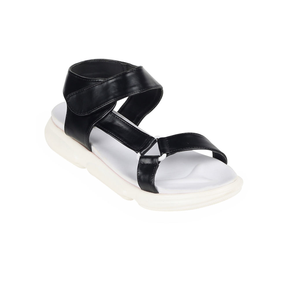 Monrow Solid Black Sandals: Buy Monrow Solid Black Sandals Online at ...