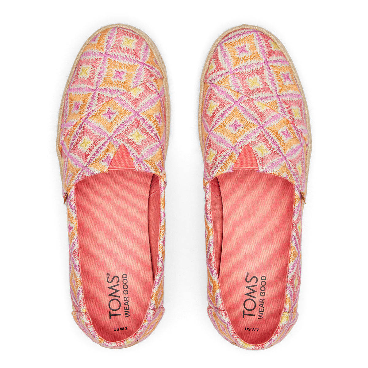 Buy TOMS Alp Rope 2.0 Printed Pink Espadrilles Online