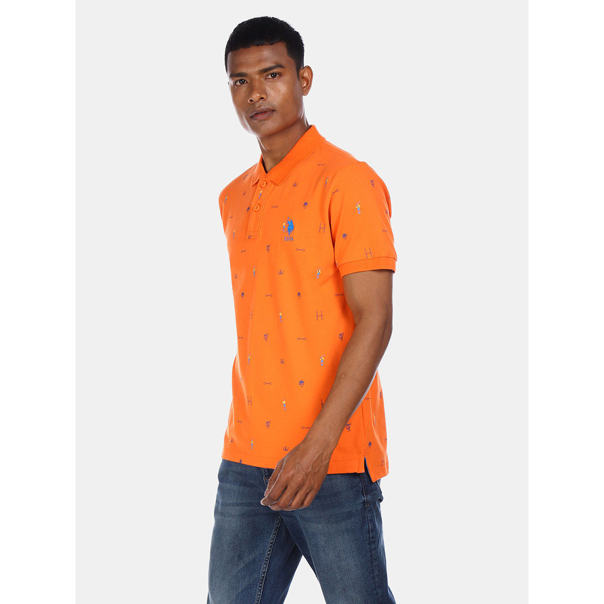 Us polo 2024 orange shirt