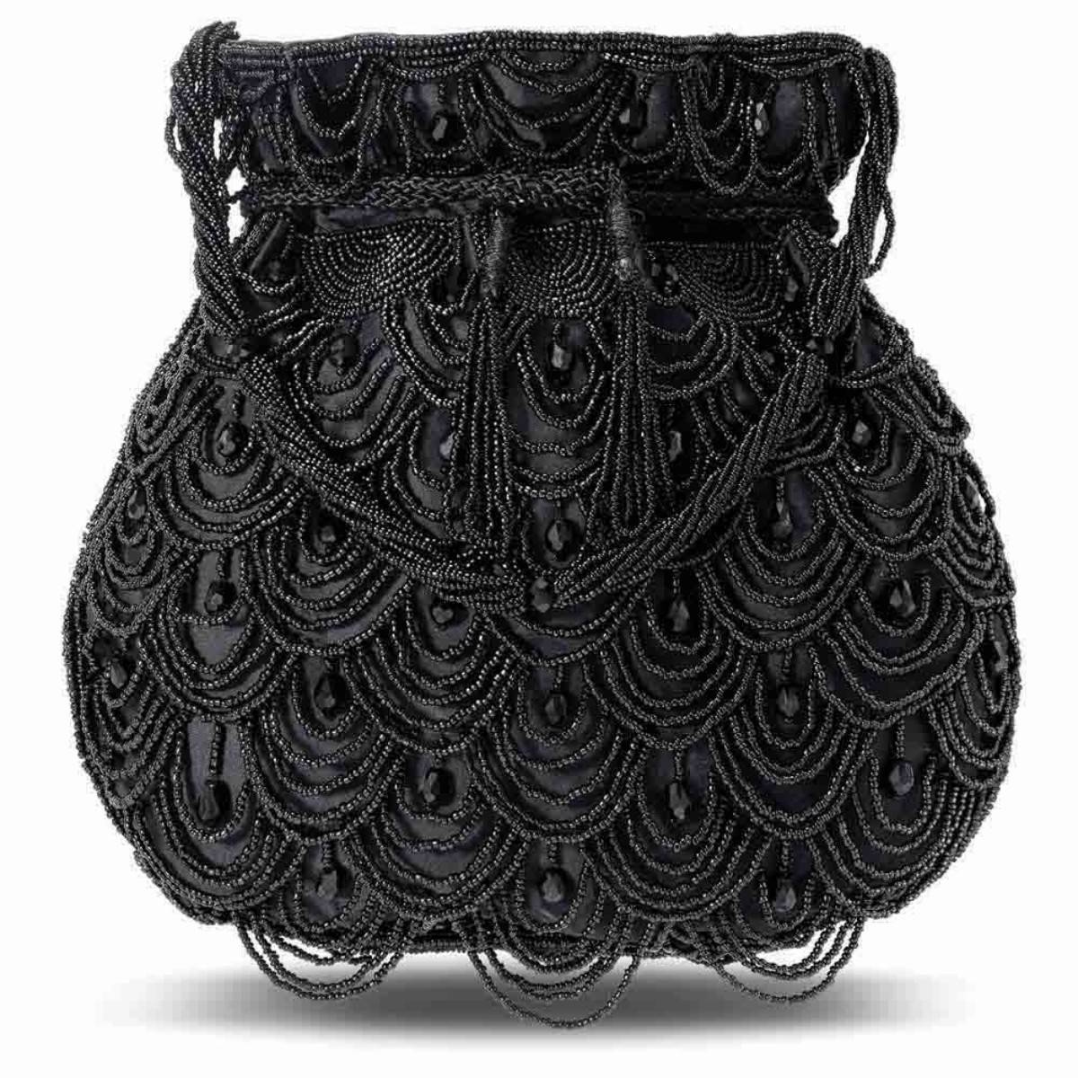 Peora Potli Bags for Women Evening Bag Clutch Ethnic Bride Purse with Drawstring (P37BL)