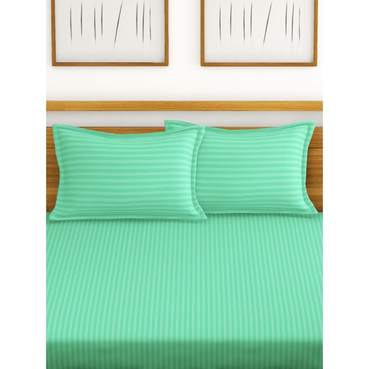 Buy BIANCA Super Soft Cotton Satin Stripe Xl King Double Bedsheet with