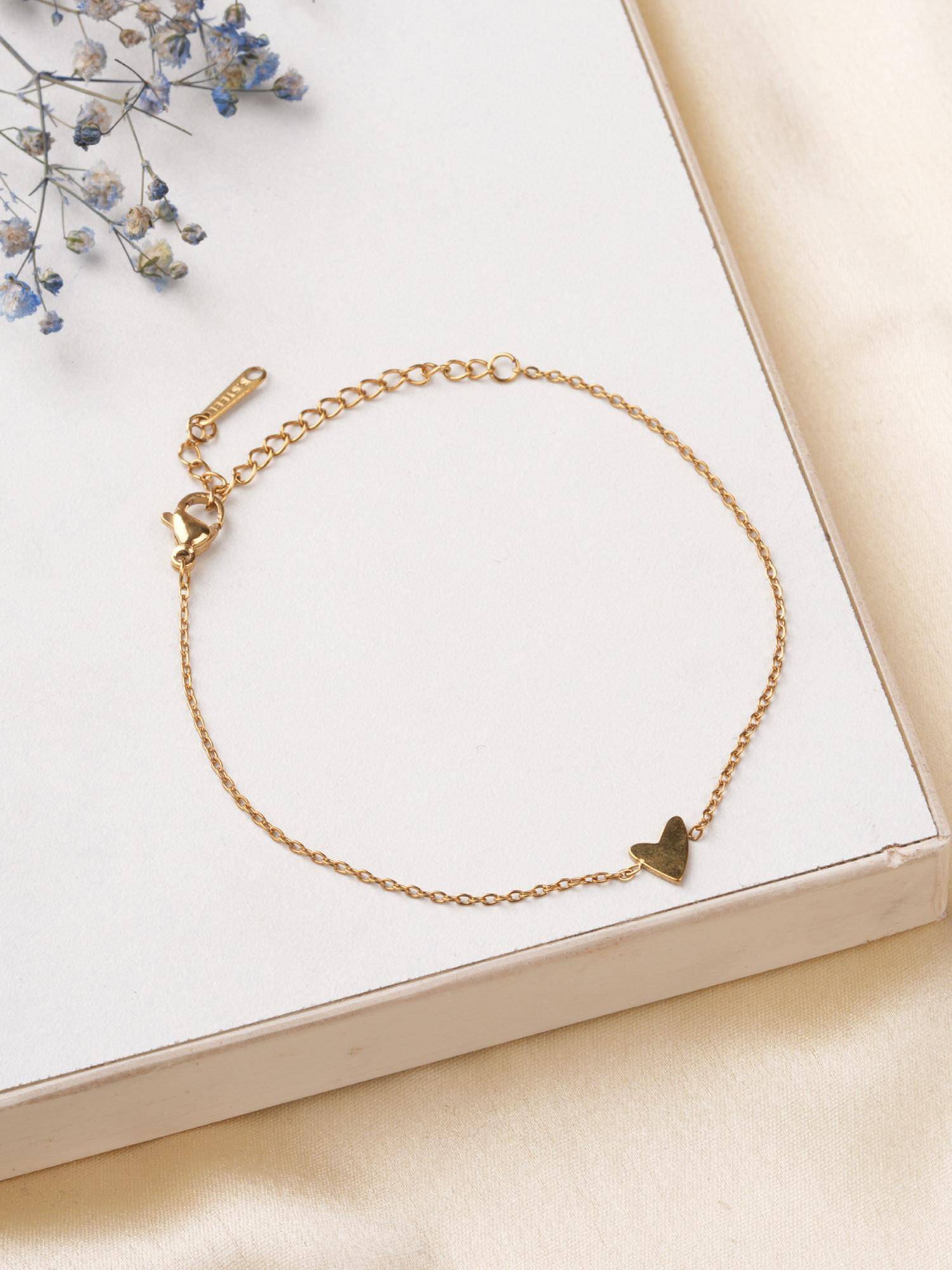 Palmonas Women Tiny Heart Charm Bracelet