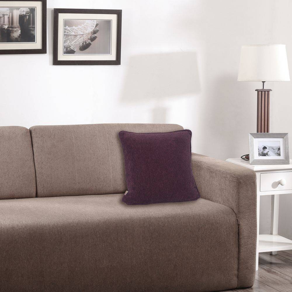 Maspar Colorart Charlotte Yarn Dyed Texture 310gsm Purple Small Cushion Cover