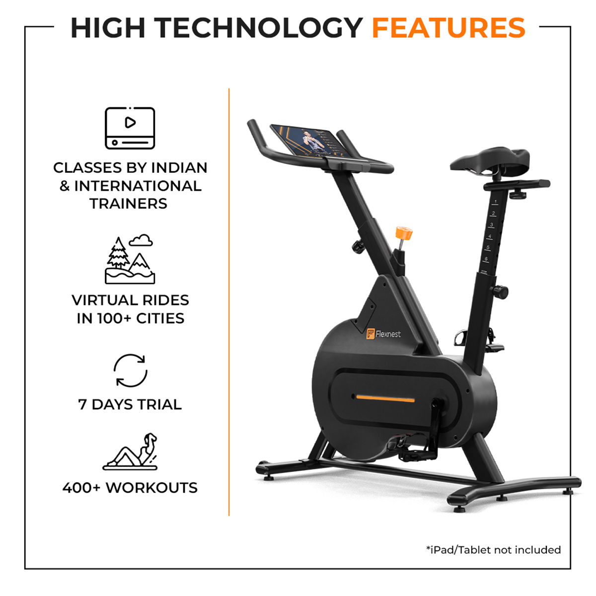 Flexnest Flexbike Lite India s 1st Smart Bluetooth Exercise Spin Bike with Classes on App