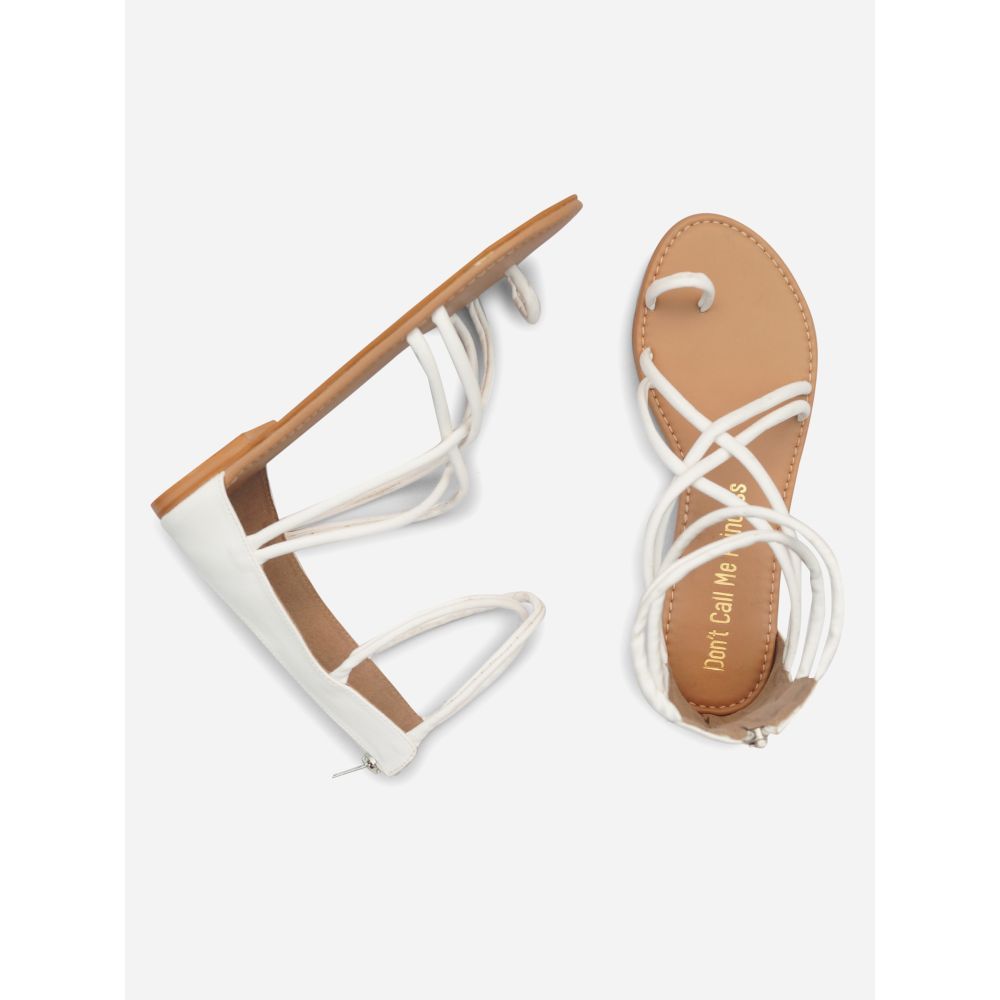 Cute white flat discount sandals