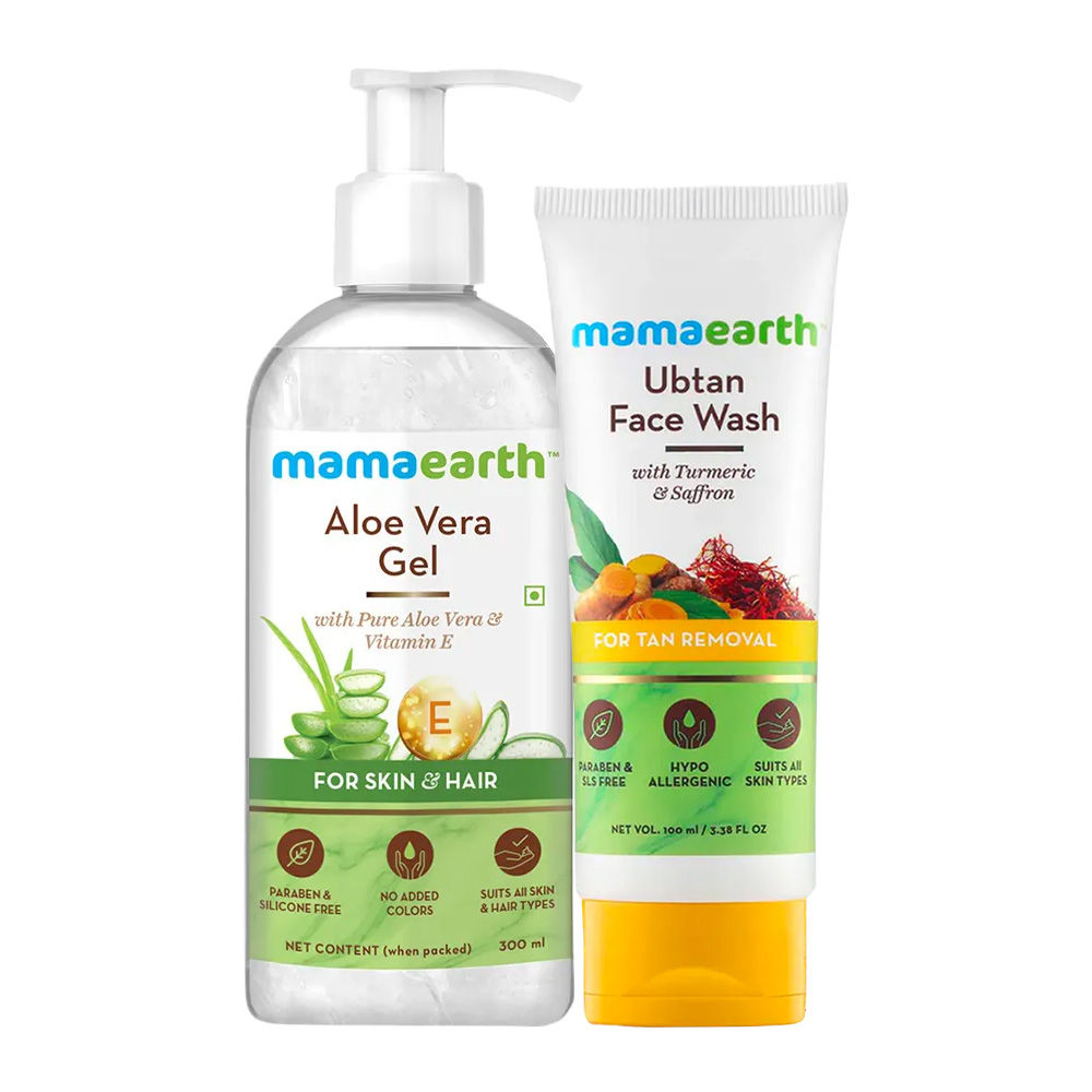 Mamaearth Ubtan Face Wash + Aloe Vera Gel: Buy Mamaearth Ubtan Face Wash + Aloe Vera Gel at Best Price in India | Nykaa