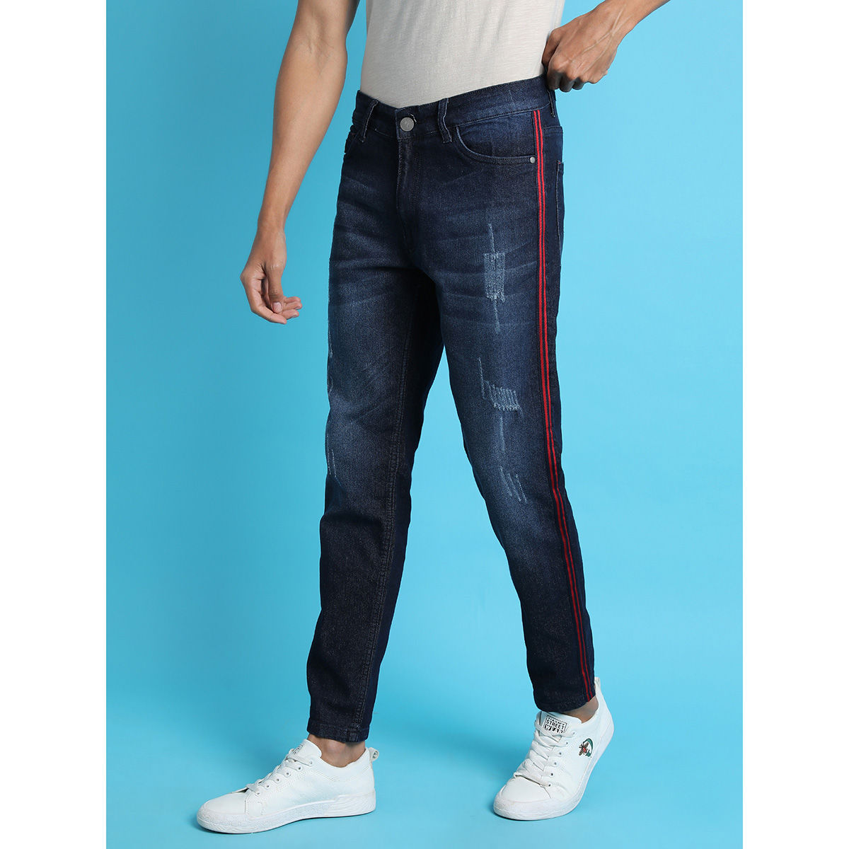 Striped cheap jeans online