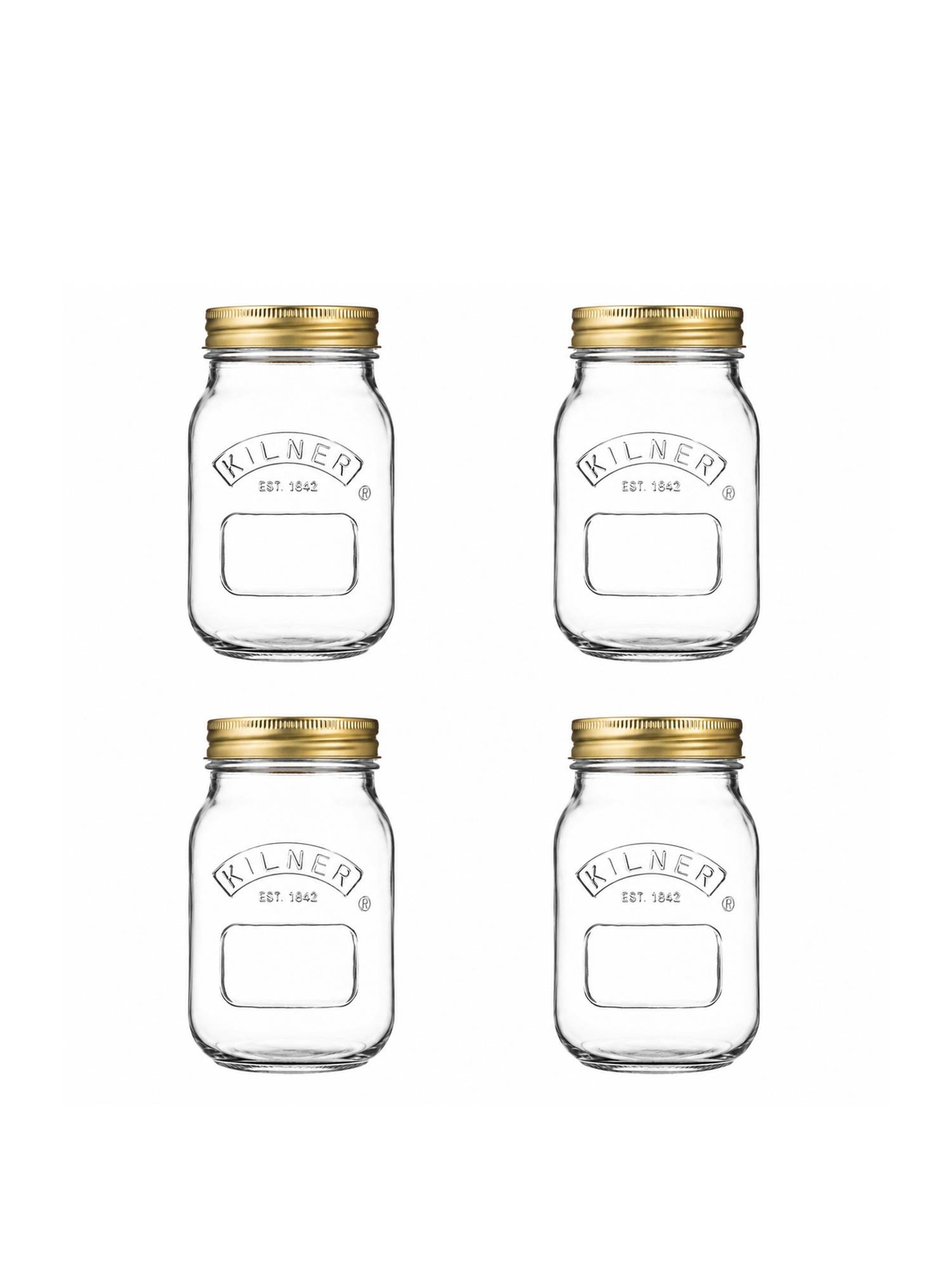 Kilner 500ml Round Preserve Glass Jar for Jams, Chutneys and Pickles (Pack of 4)