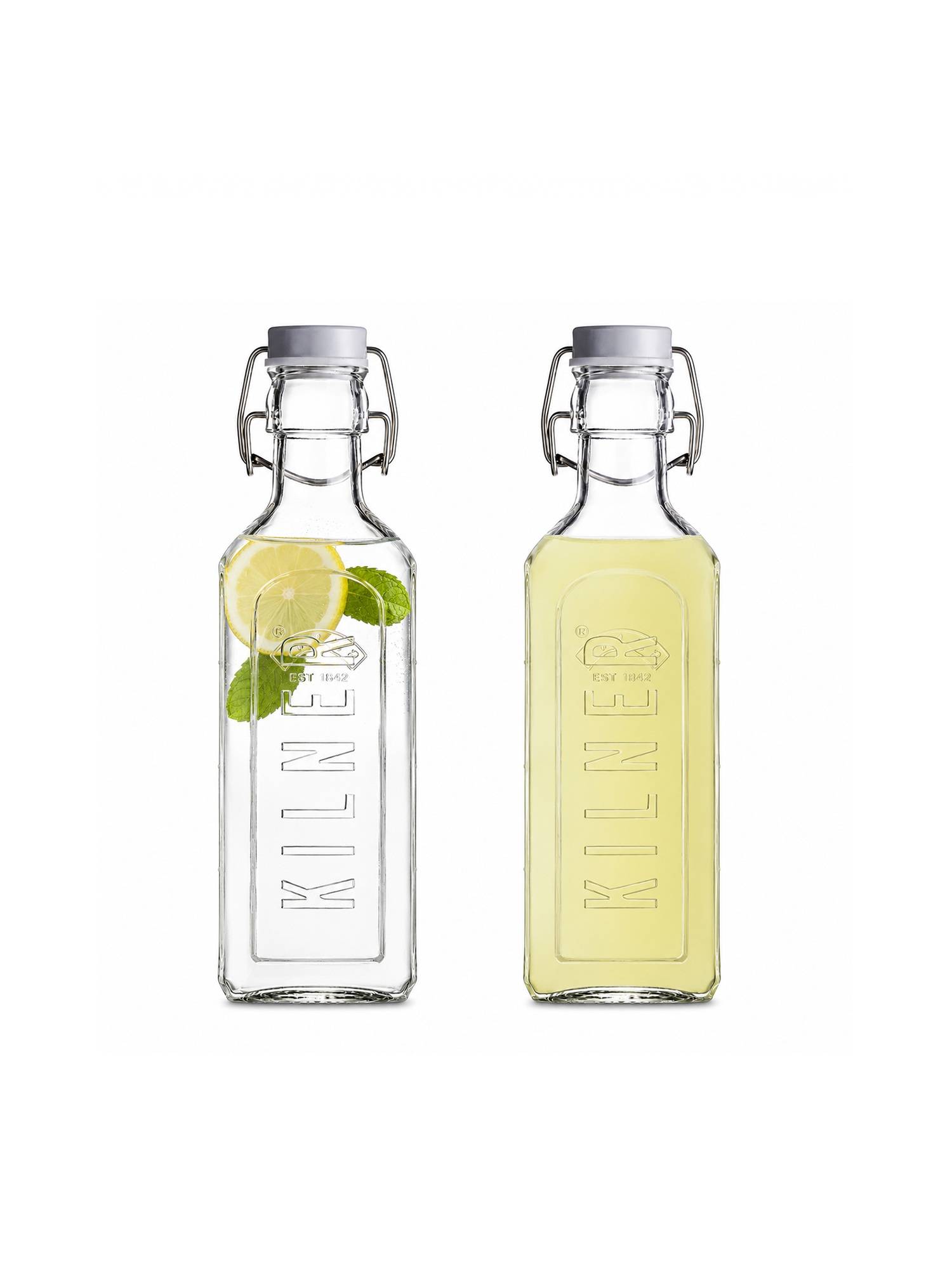 Kilner 300ml Square Glass Oil Bottle with Clip Top Lid for Kitchen Use (Pack of 2)
