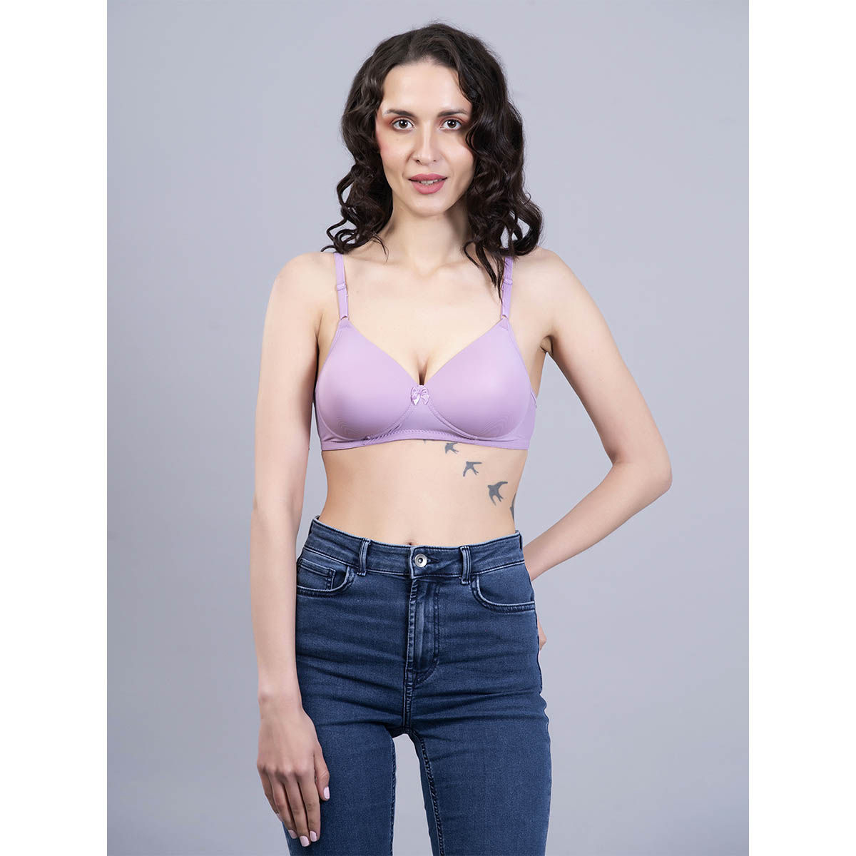 Buy Herryqeal Lavender Full Coverage Underwired Lightly Padded Bra Online 7574