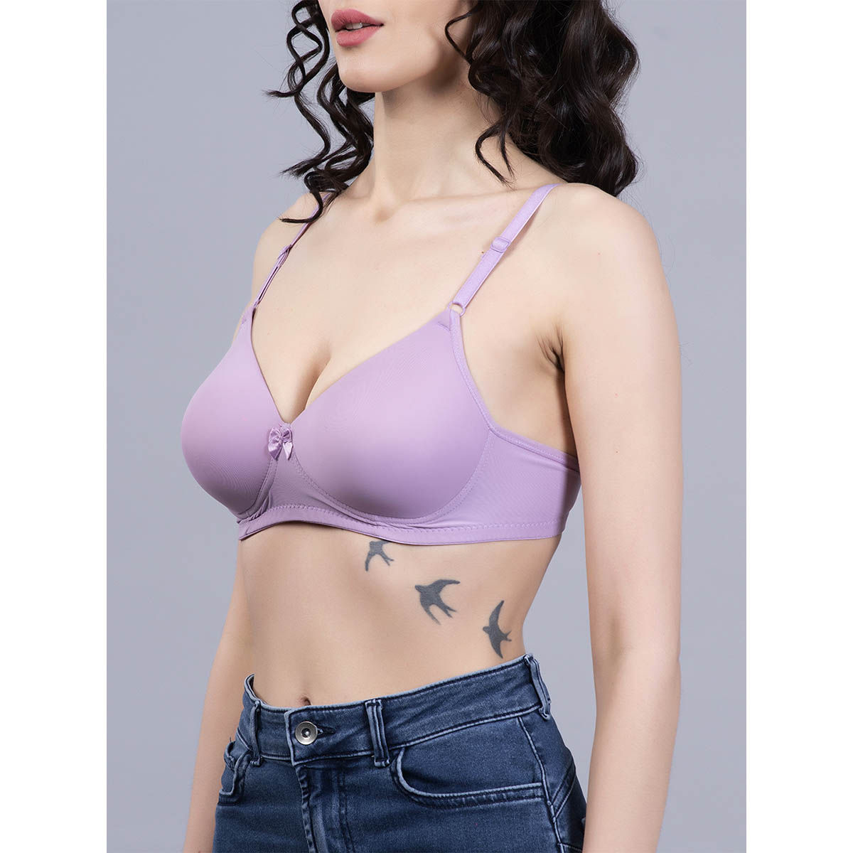 Buy Herryqeal Lavender Full Coverage Underwired Lightly Padded Bra Online 4543