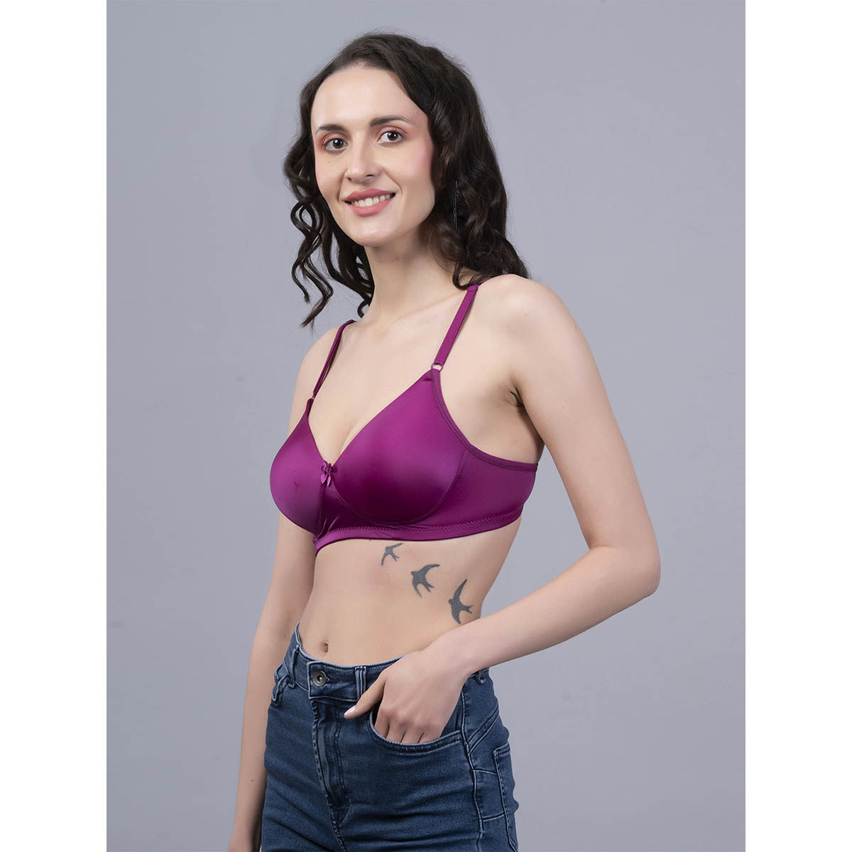 Buy Herryqeal Magenta Full Coverage Underwired Lightly Padded Bra Online 8068