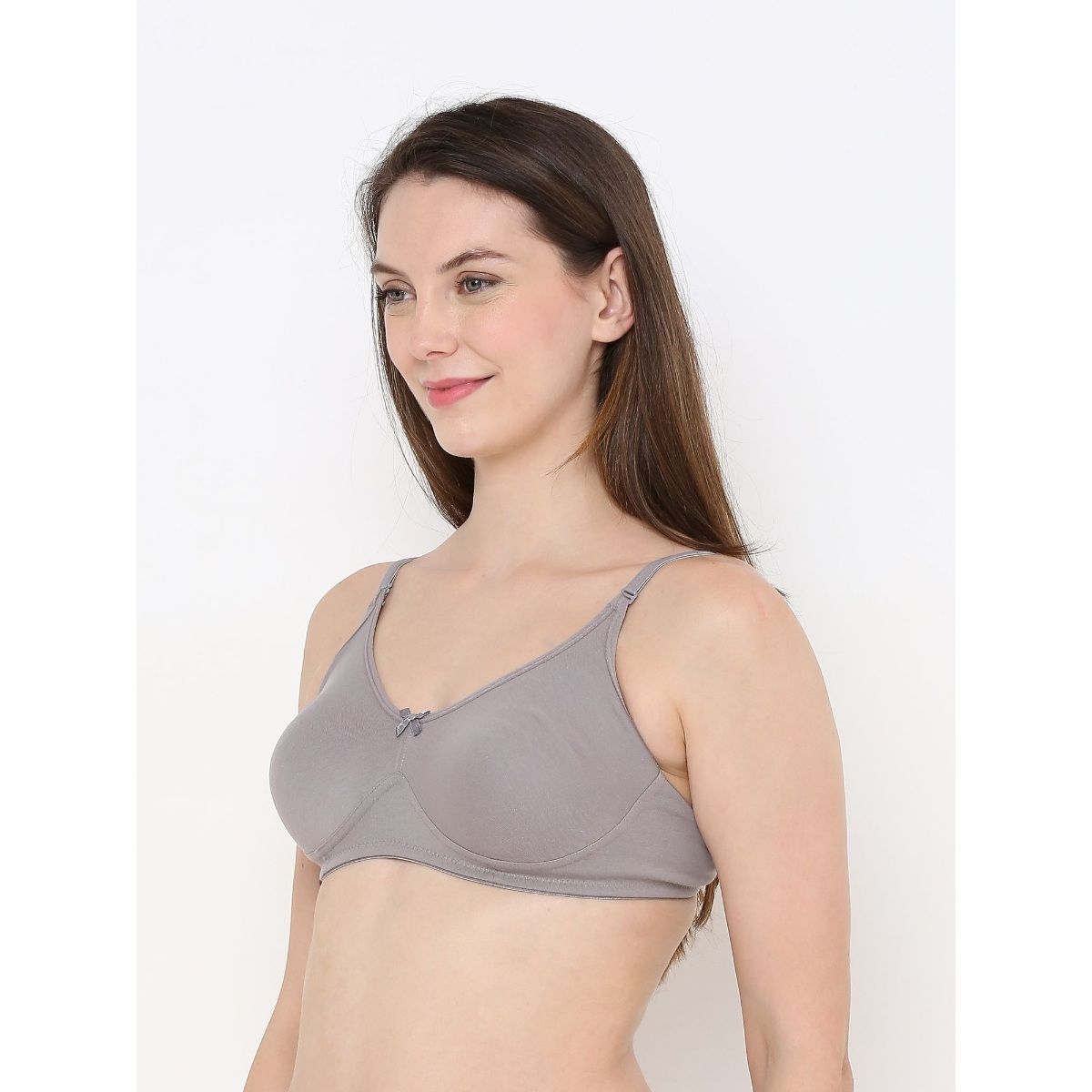 Berrys Intimatess Poly Cotton Seamless Non Padded Grey Bra Buy Berrys Intimatess Poly Cotton