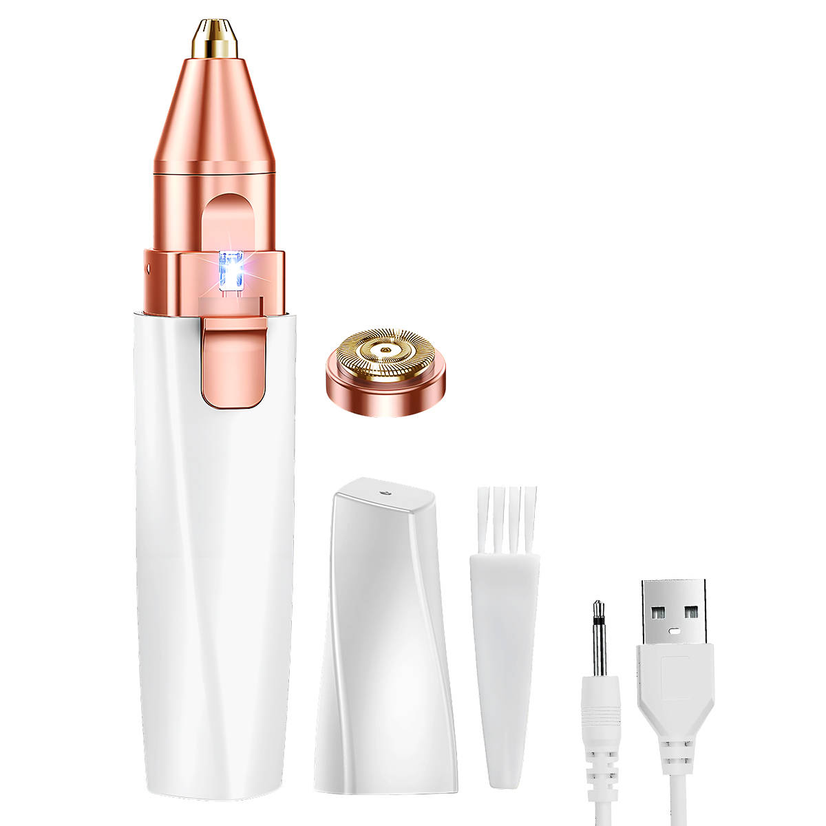 Matra Facial Hair Remover Eyebrow Face & Upperlips Trimmer Razor - Painless & Rechargeable for Women