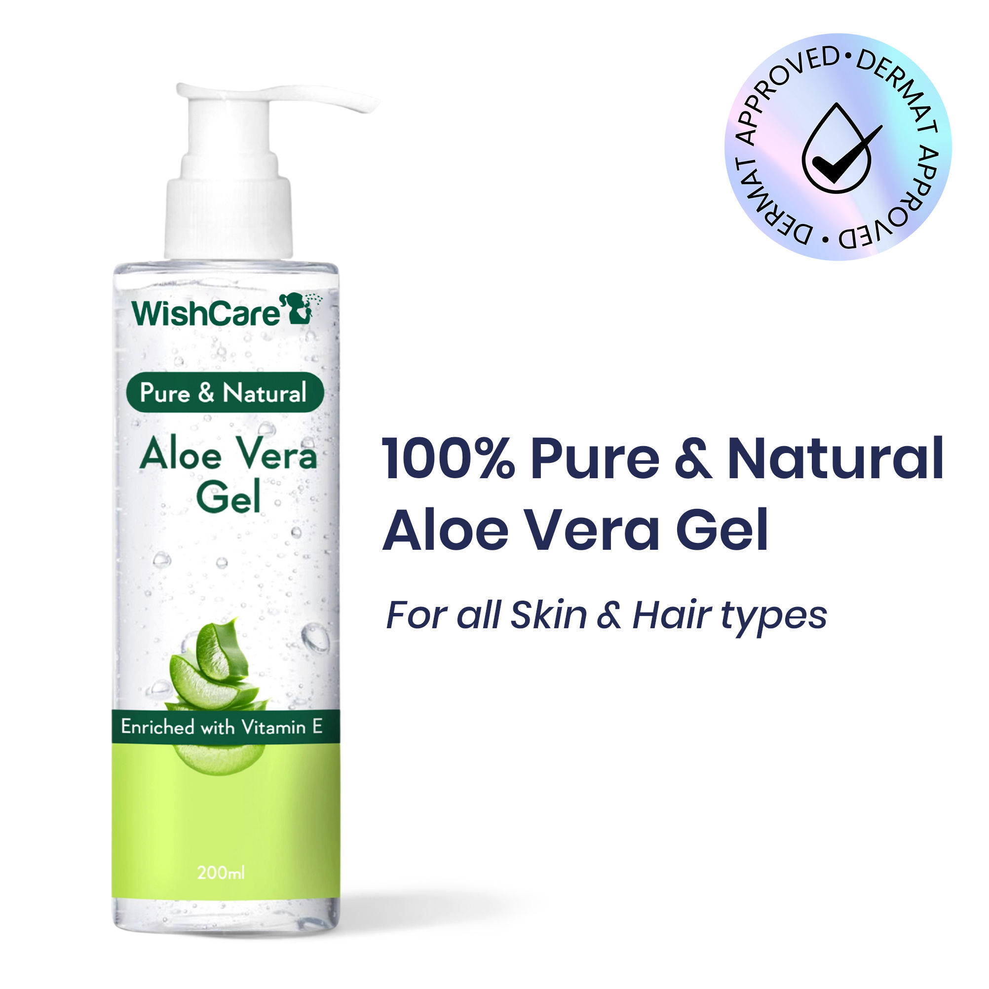Wishcare Pure & Natural Aloe Vera Gel - Enriched With Vitamin E