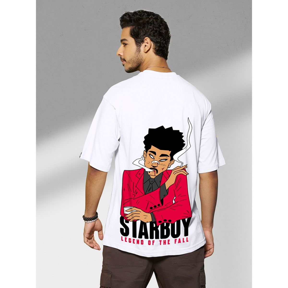 Buy Bewakoof Mens White Star Boy Graphic Printed Oversized T Shirt Online