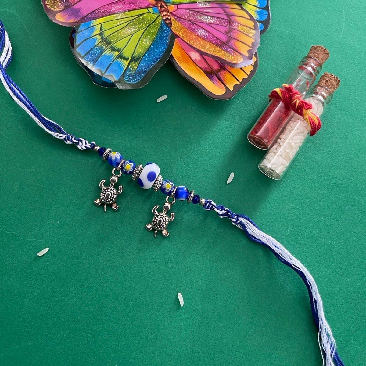 Digital Dress Room Fancy Evil Eye Rakhi Designs Nazariya Blue Evil Eye Tortoise Turkish Charm Mauli