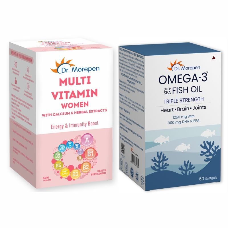 Dr. Morepen Multivitamin Women Tablets & Omega 3 Triple Strength Softgels Buy Dr. Morepen