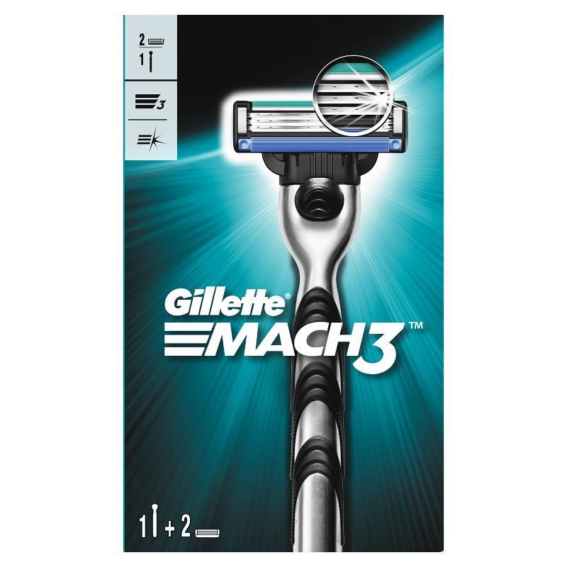 Gillette Mach 3 Shaving Razor + 2 Shaving Blade (Cartridge)