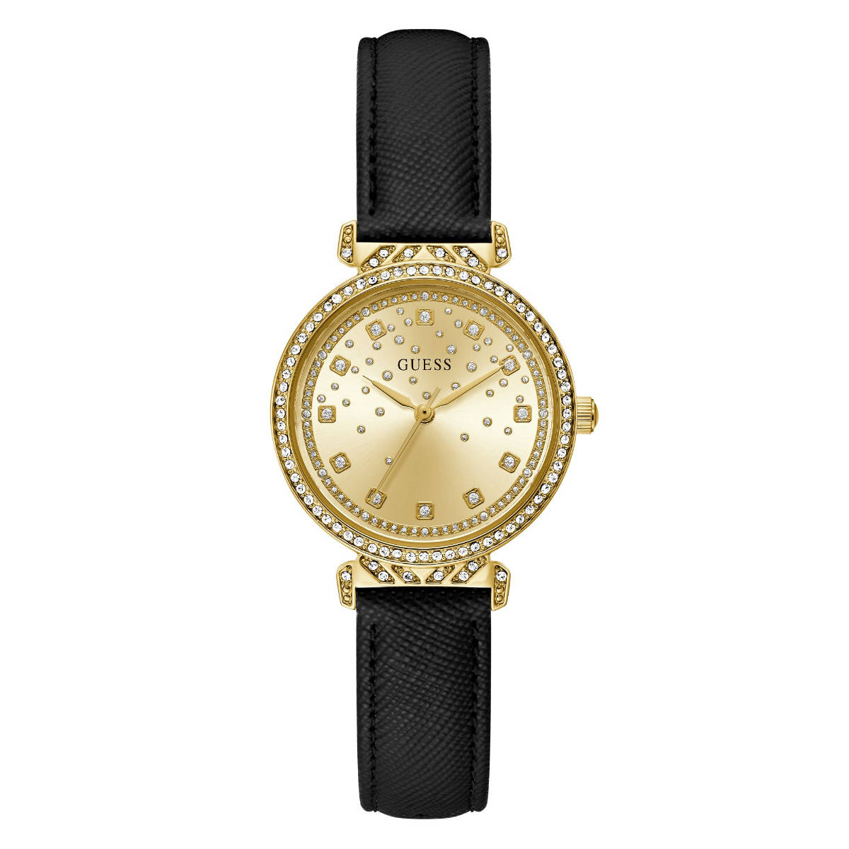 Guess Women Bejewelled Gold Dial Analog Watch - GW0764L2 (M)