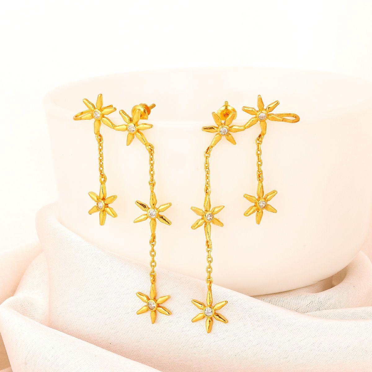 GIVA Sterling Silver Golden Shooting Star Earrings for Womens and Girls