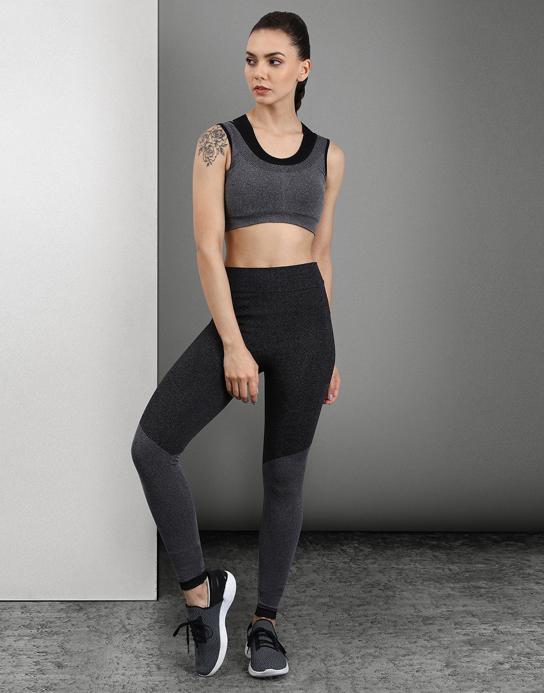 Gymshark TwoTone Seamless Leggings - Charcoal/Charcoal Marl