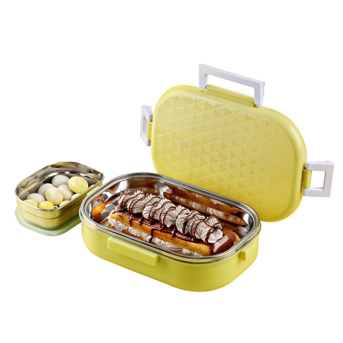 Buy CELLO Altro Neo Stainless Steel Lunch Box 2 Piece Yellow Online
