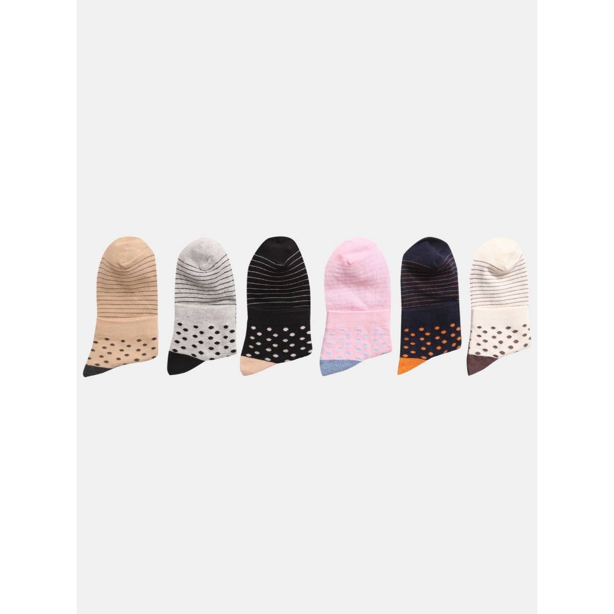 NEXT2SKIN Women Ankle Length Printed Multi-Color Cotton Socks (Pack of 6)