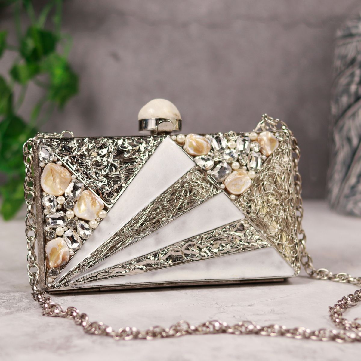 Mother of pearl clutch bag on sale