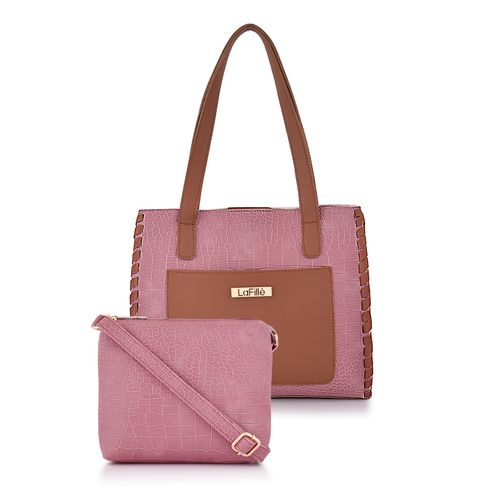 LaFille Womens Purple Handheld Bags and Sling Combo Set