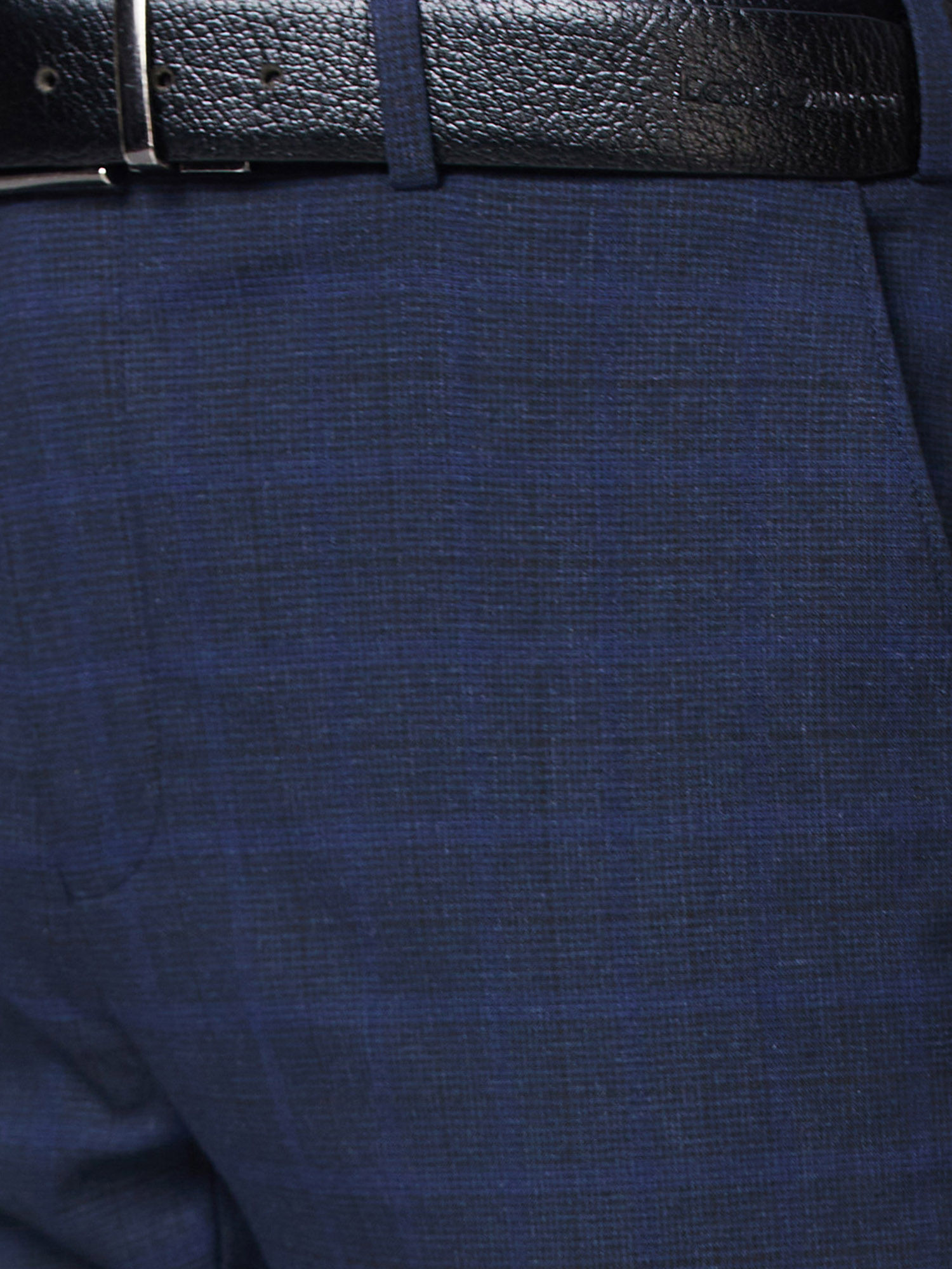 Buy Peter England Men Blue Check Slim Fit Formal Trouser online