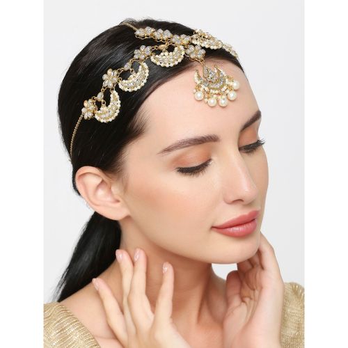 Buy OOMPH Gold Tone Kundan& Pearls Traditional Wedding Bridal