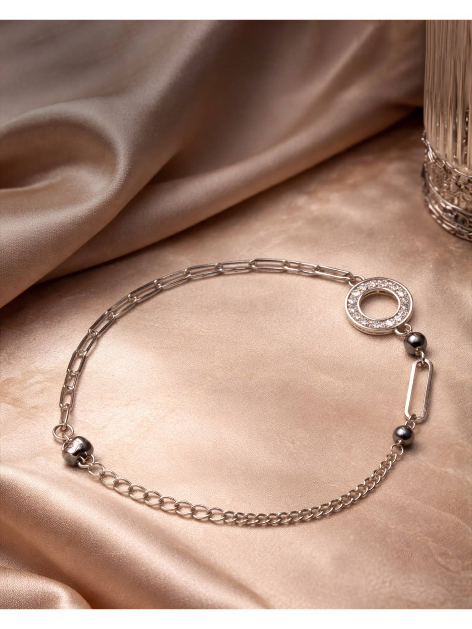Axora Life Women 925 Modern Dual-Chain Sterling Silver Bracelet