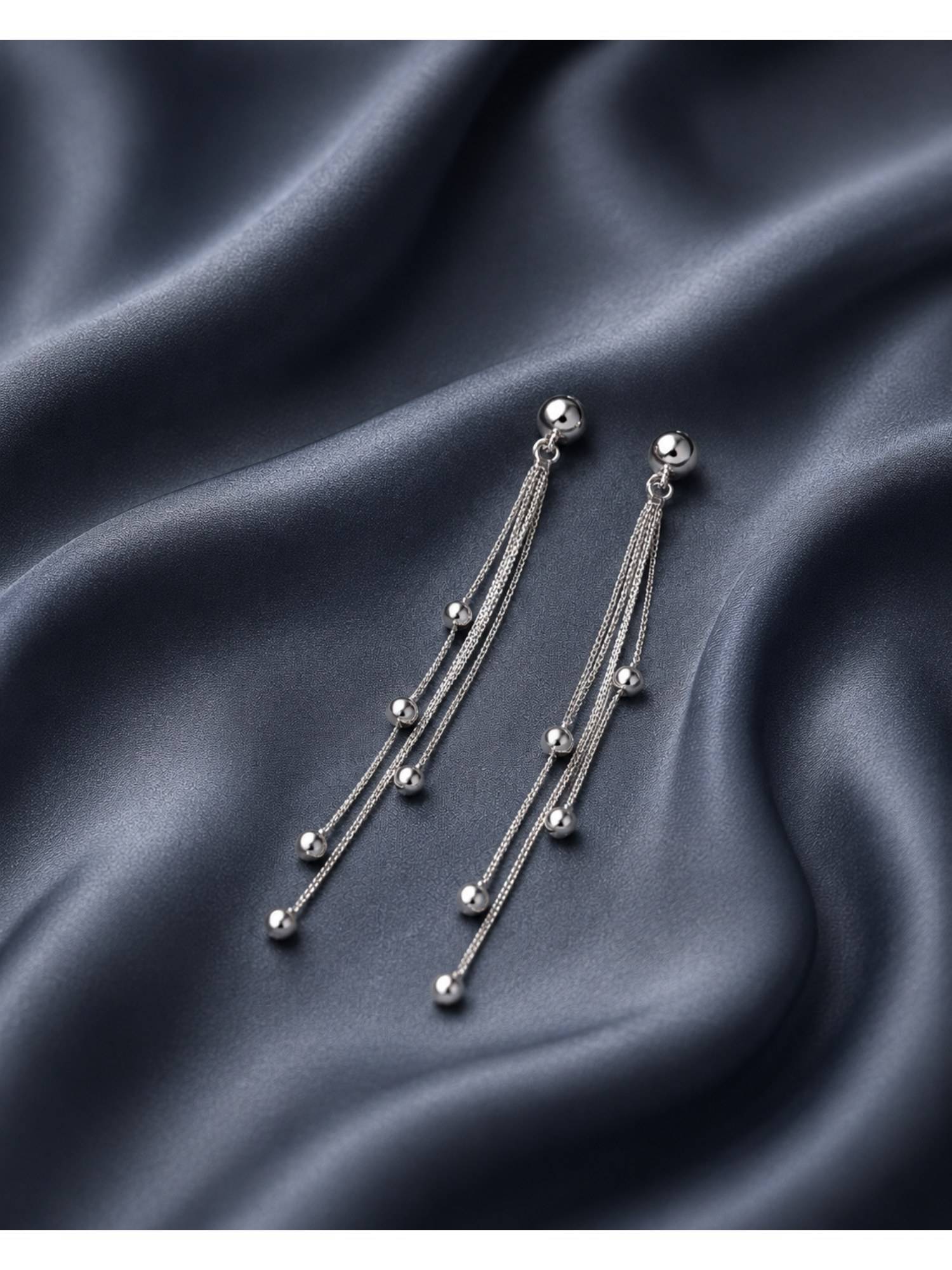 Axora Life 925 Sterling Silver Contemporary Silver Chain Drop Earrings