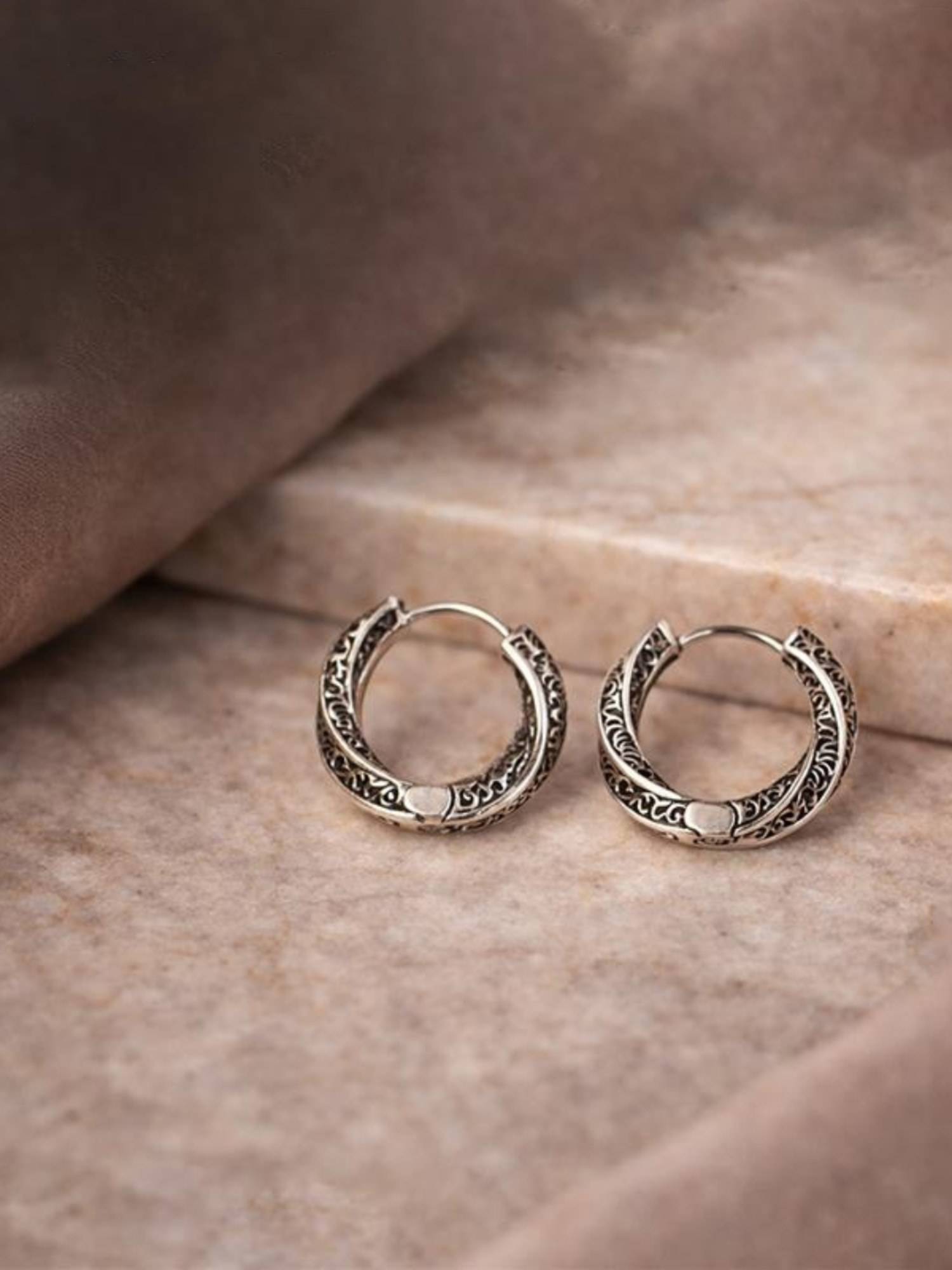 Axora Life 925 Sterling Silver Ear Half Hoops - Silver