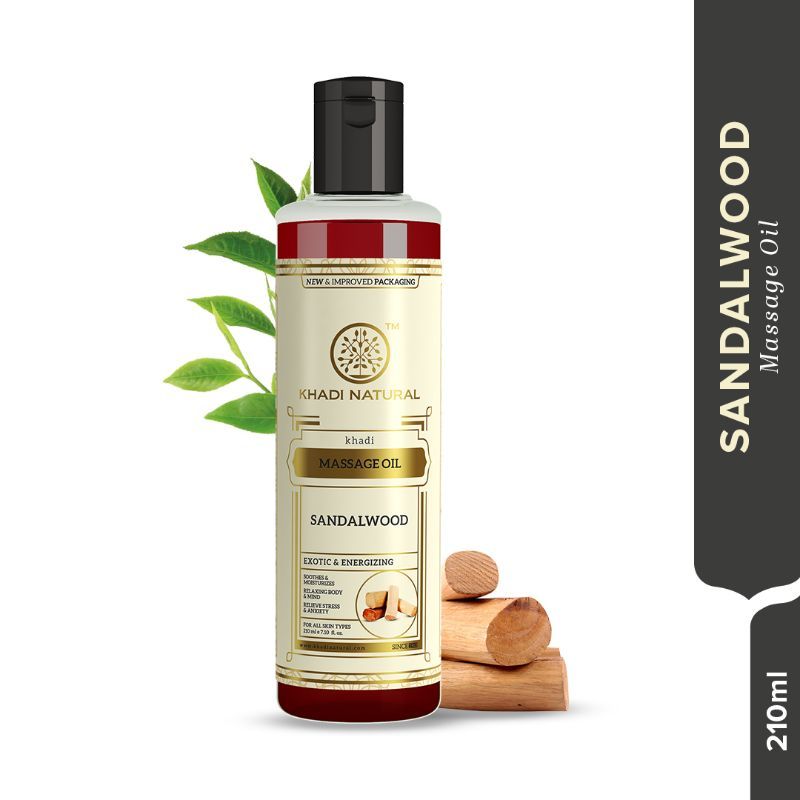 Khadi Natural Sandalwood Massage Oil Soothes & Moisturizes