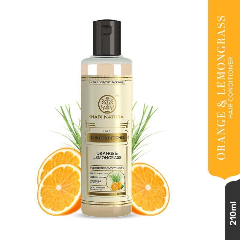 Khadi Natural Orange & Lemongrass Herbal Hair Conditioner Restores Shine & Elasticity