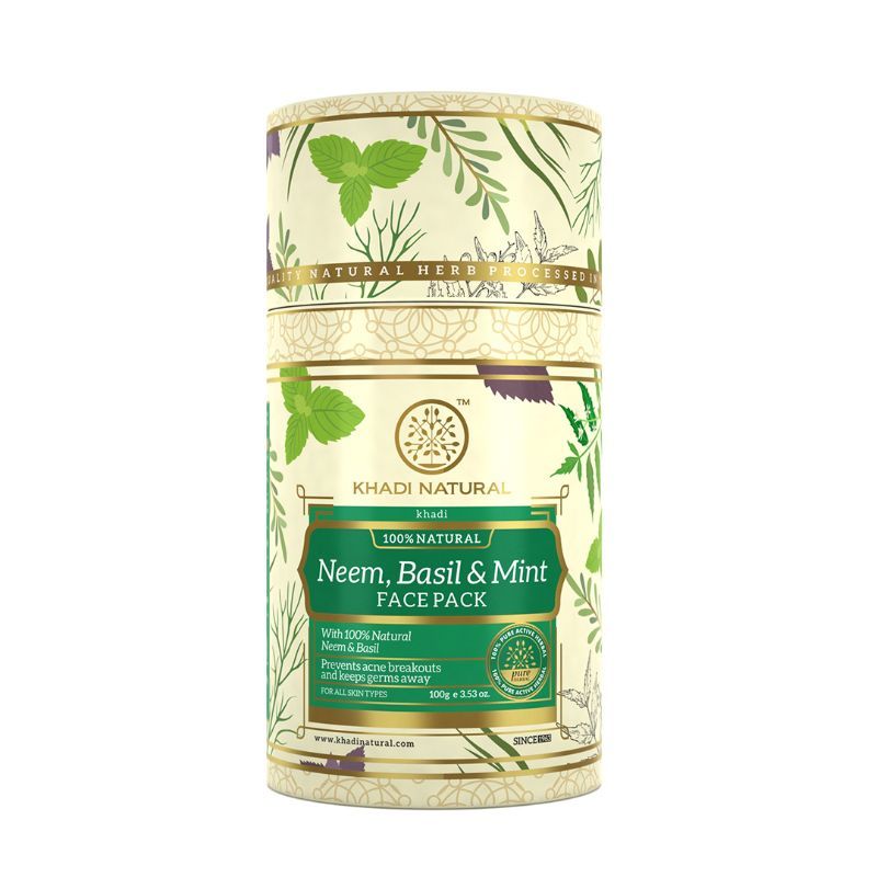 Khadi Natural Neem Basil Mint Face Pack Anti Acne Anti Germ